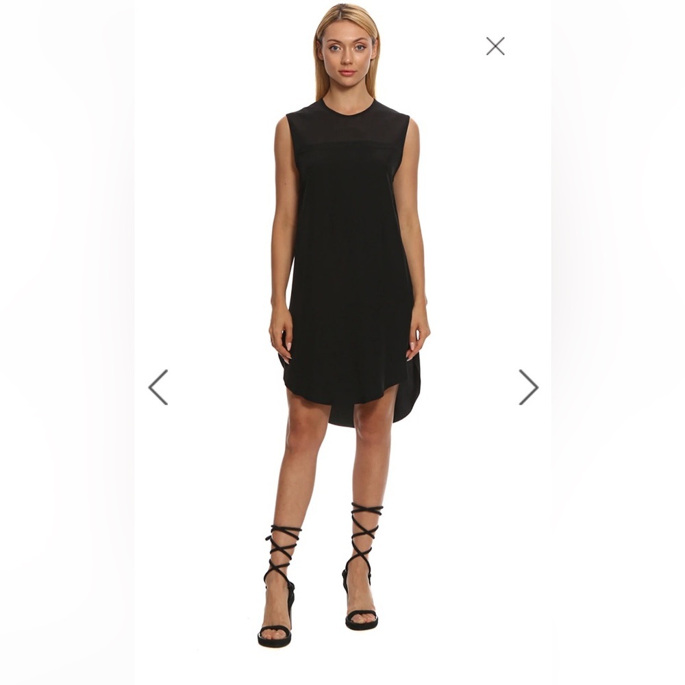 Public School Black Silk Dress Side Slits Size 8